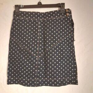Rebecca Taylor Mini Polka dot denim skirt Size 0